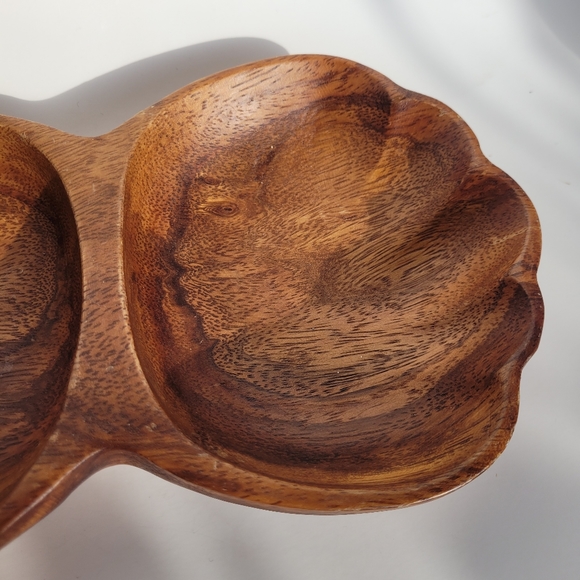 Vintage MCM Acacia Wood Shell Shaped Snack Bowl - Picture 5 of 9